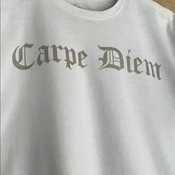 Teepublic Carpe Diem White T-shirt - Picture 1 of 5